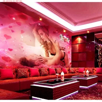 3D модерна стерео романтична двойка курортен хотелска стая забавно стенопис за гости, стая тапети за спалнята секси красотата на възрастен индивидуален размер