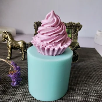 Свещ Мухъл 3D Сладолед Сапун Мухъл Смола Глинена Форма на Ароматни Камък QT0138 PRZY Силикон Екологично чист CE / EU, FDA, ЕИО, LFGB, SGS, CIQ