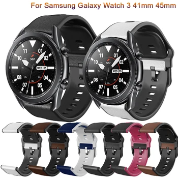 22 20 мм Кожена Каишка за Samsung Galaxy Watch 3 41 45 мм Galaxy Watch 42 мм Гривна За Huawei Watch GT2 46 мм Взаимозаменяеми Каишка
