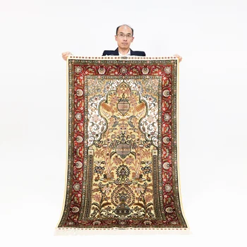 3,3 'x5,5'Персидский Копринен ръчно изработени килими-Високо качество с Уникален Дизайн Златен Копринен килим (LH139A)