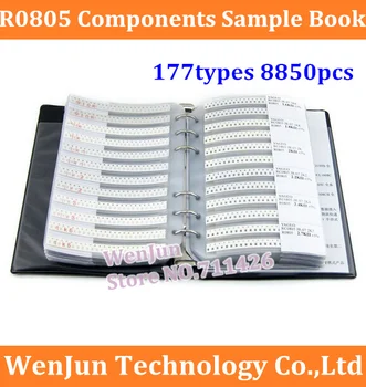 НОВ R0805 0805 серия YAGEO SMD Резистор 177 видове 8850 бр. общо 5% Толеранс Електронни Компоненти образецът на Книгата на