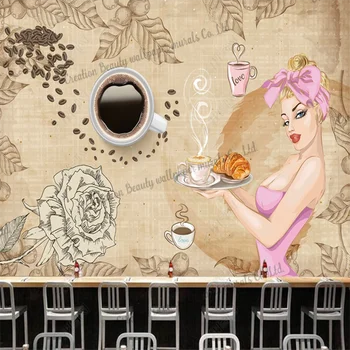 Европейската Красотата на Кафе Фурна Тапети Промишленото Украса на Открито Кафене на Фурна Кафе на Фона на Стената papel tapiz